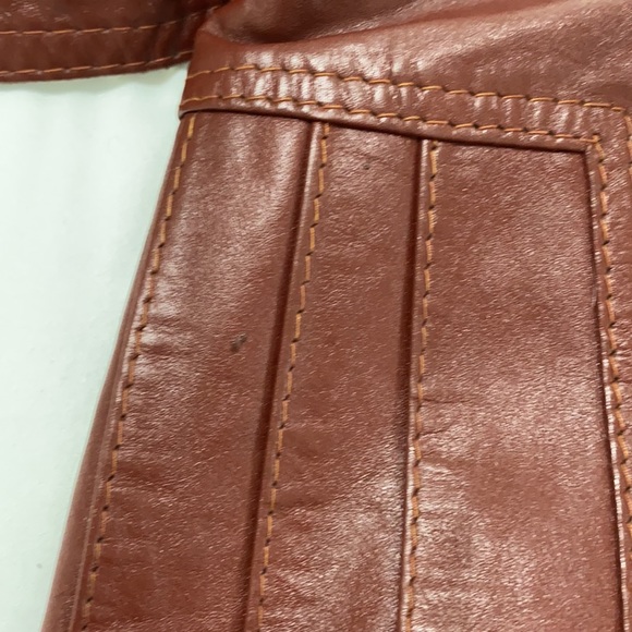 Vintage 70s Leather Tailored Belted Trenchcoat - Picture 11 of 16